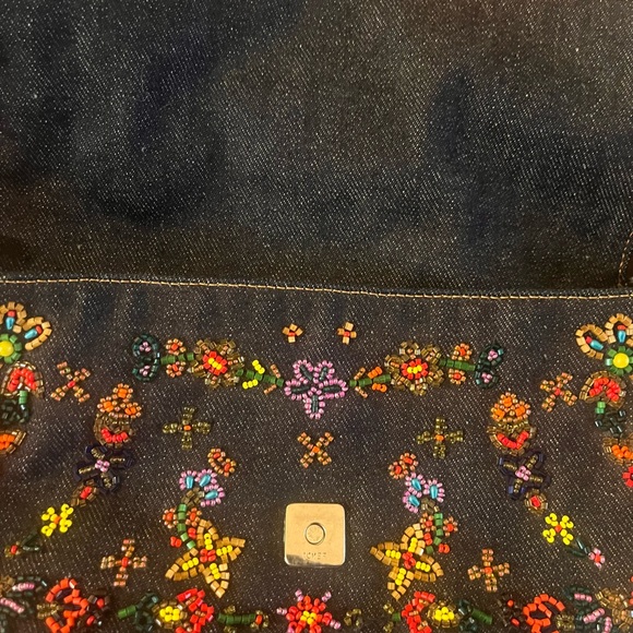 Fendi Denim Beaded Baguette - Picture 9 of 13